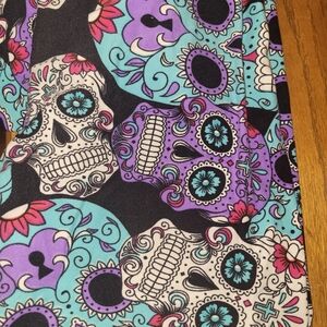 Colorful Sugar Skull Patterned Leggings